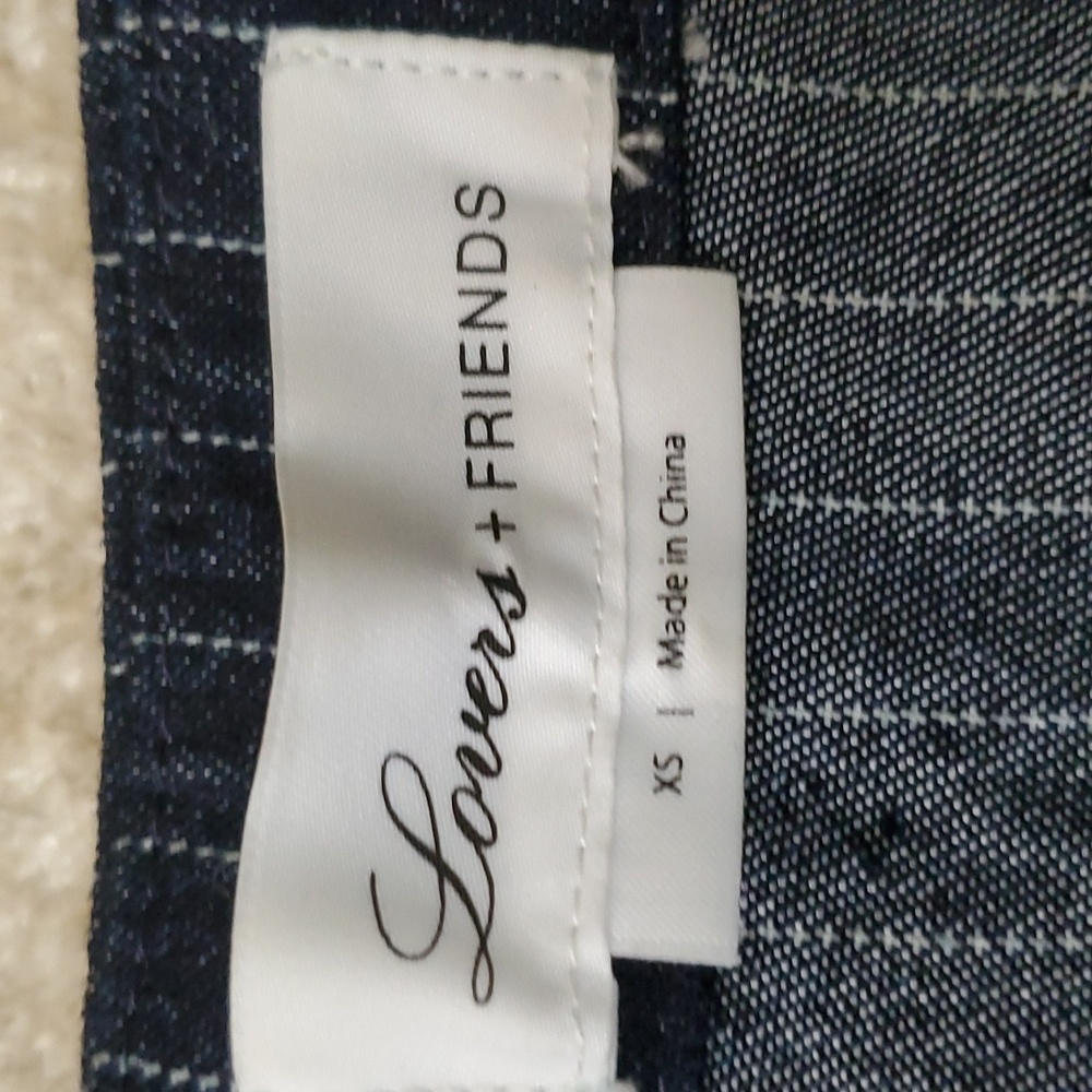 Lovers + Friends mini pinstripe denim dress size xs - Picture 15 of 17